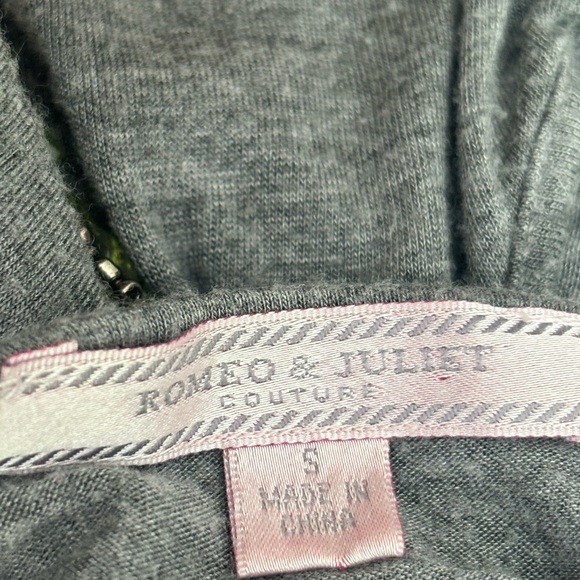 Romeo & Juliet Couture Gray Maxi Dress with Embellished V-Neck - Picture 9 of 9